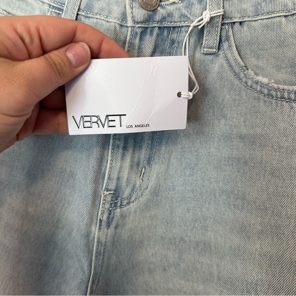 Vervet Leslie 90s Vintage Flare Jeans Size 25 Light Wash Distressed Cotton NWT - Picture 6 of 13